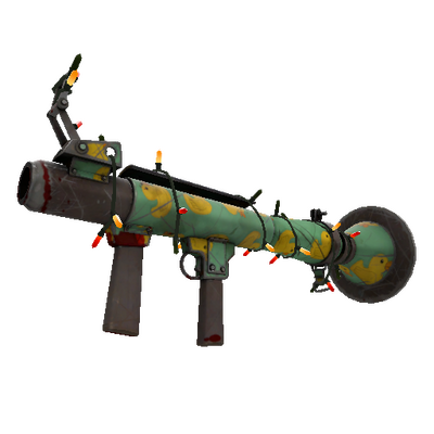 Unusual Festivized Professional Killstreak Quack Canvassed Rocket Launcher (Battle Scarred)